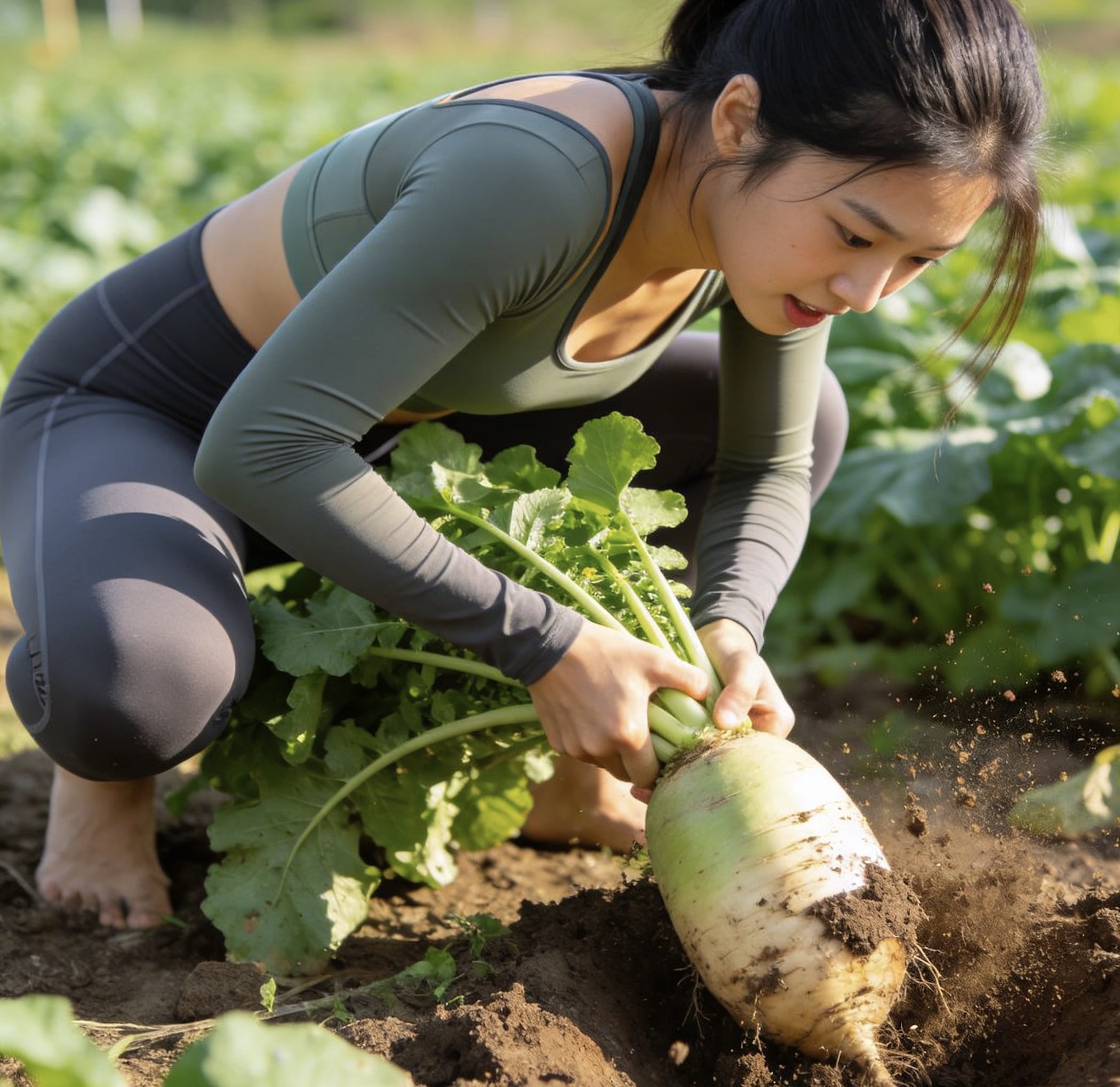 16岁初中生拔萝卜累坏了恢复体力图片_2