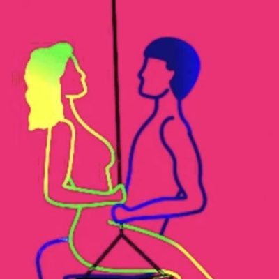 男女夫妻之间的荡秋千体位示意图
