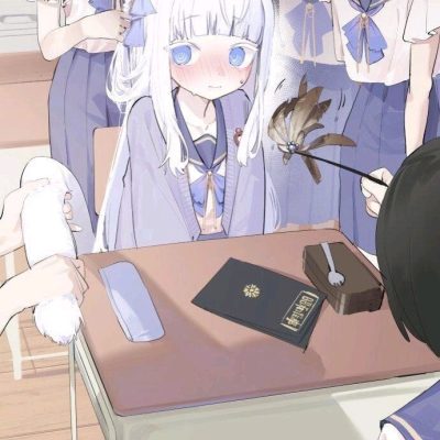 白毛小猫娘学校被同学霸凌二次元图片