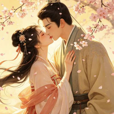 最让人害羞的画图片春风图古风男女接吻
