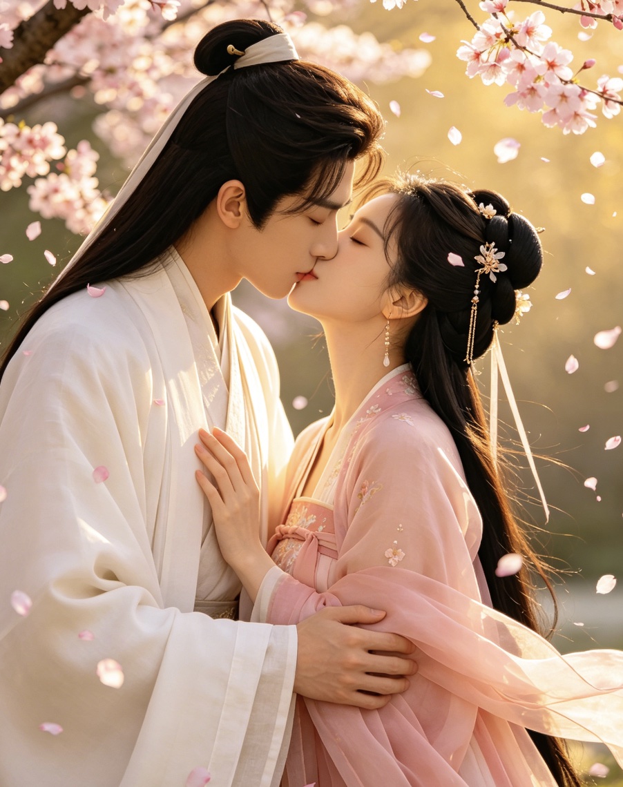 最让人害羞的画图片春风图古风男女接吻_3